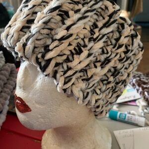 Cozy Knit Women's Ear Warmer - Black and Cream